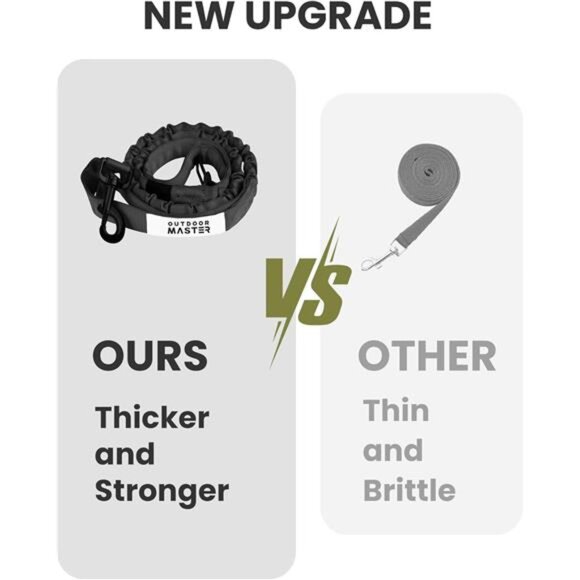 Bungee Dog Leash, Heavy Duty Dog Leash with Shock Absorption, 2 Padded Handles - Picture 5 of 7